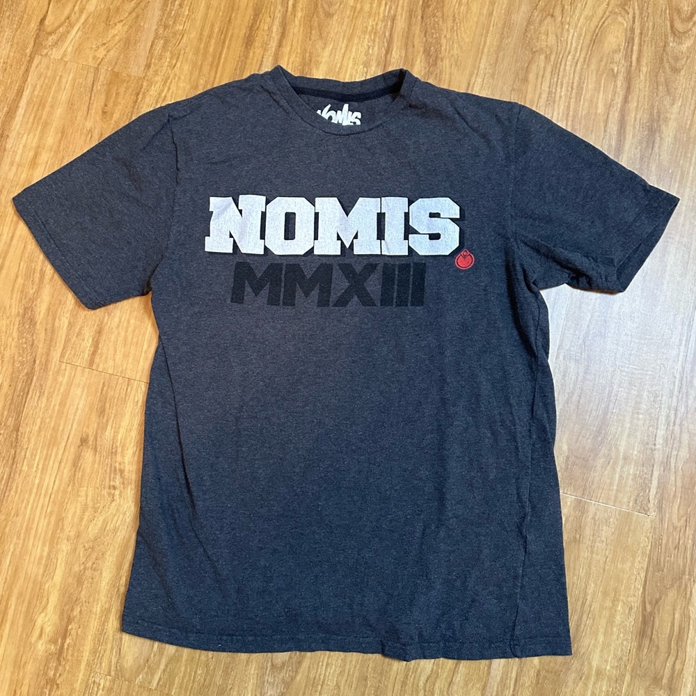 NOMIS skateboard tee used grey large